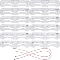 Vista 8 de 12 plantillas reutilizables para cejas, plantilla de cejas con banda elástica para principiantes (6 estilos) transparente