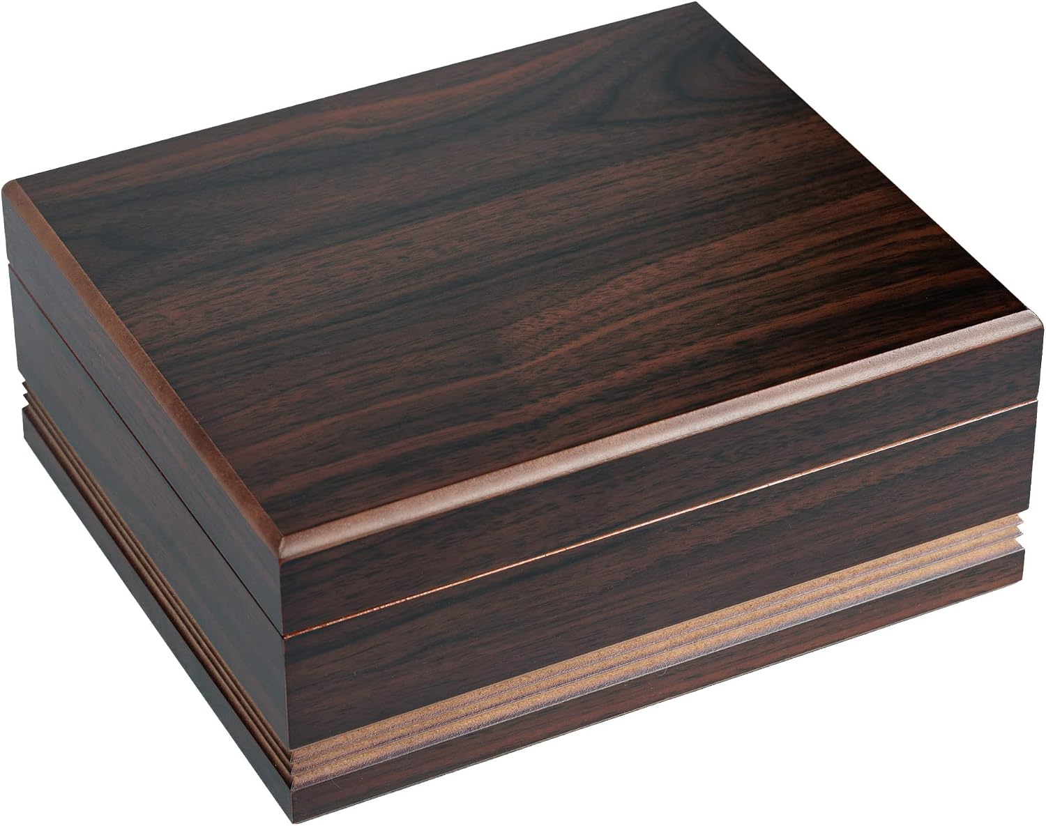 Prestige Import Group Duke Routered Design Cigar Humidor - Up to 50 Capacity - Color: Walnut Finish