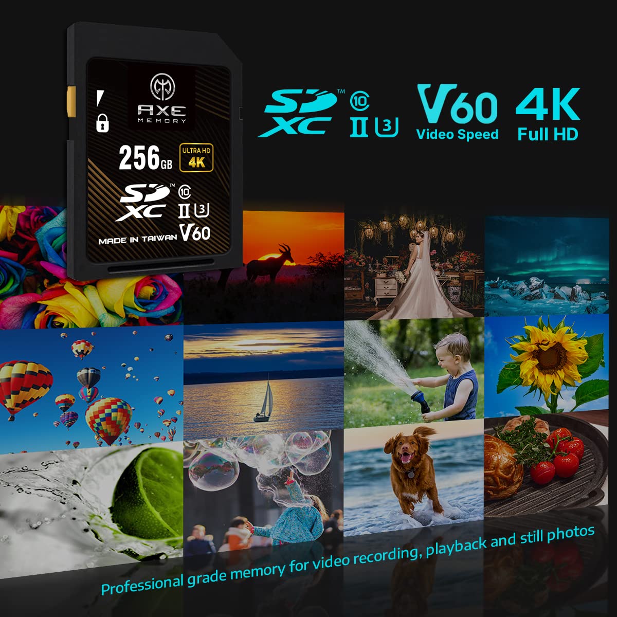 Amazon.co.jp: AXE SDカード V60 UHS-II 256GB 転送速度245MB/s 4K UHD