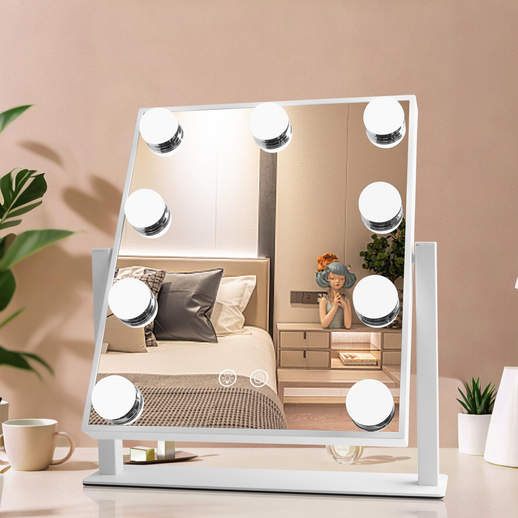Hollywood Specchio Da Trucco Con Luci, Specchio Illuminato Con Luce a 3 Colori E