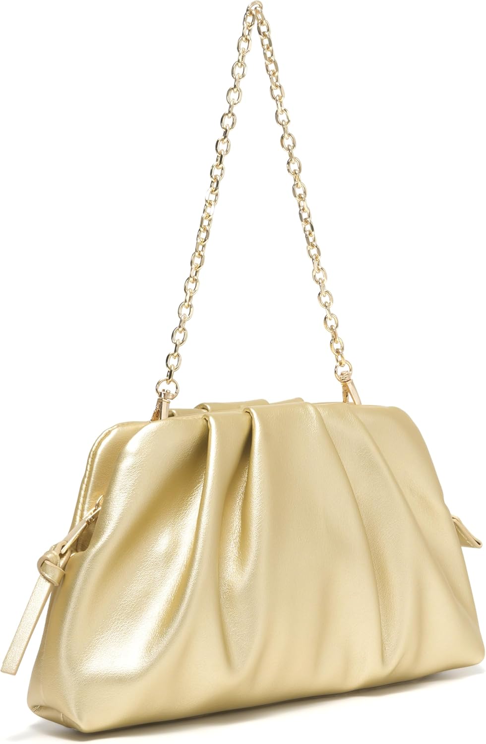 Clutch Purses For Women Elegant Vegan Leather Pleated Evening Clutch Bag With Zipper For Wedding Gala Holiday