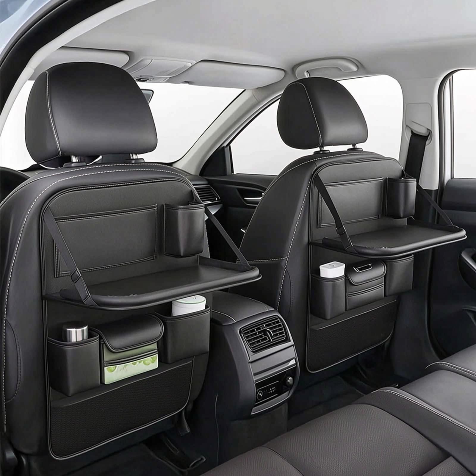 Organizador Auto Niños 2 Piezas, Mesa Plegable y Funda Asiento | Material Impermeable. Para Viajes en Familia. Protege el Asiento. Para Tabletas, Juguetes y Biberones