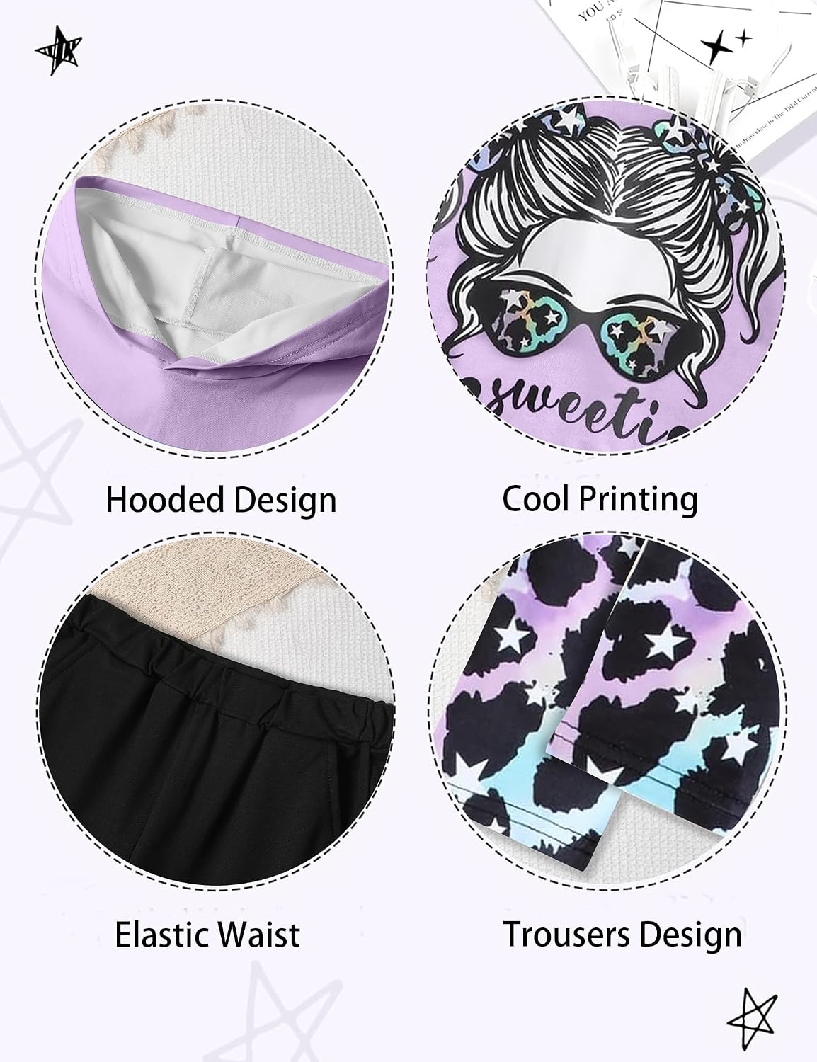 Girls Fall Outfits Sweetie-girl Hoodie and Camo Pants Size 6-16 image 5