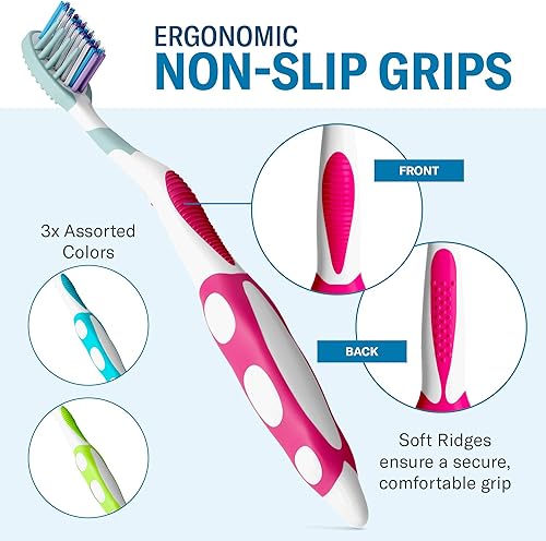 Miniatura 5 de Cepillos de dientes reutilizables, envueltos individualmente, medianos, suaves, estándar, clásicos, con cerdas de nailon para la salud dental,