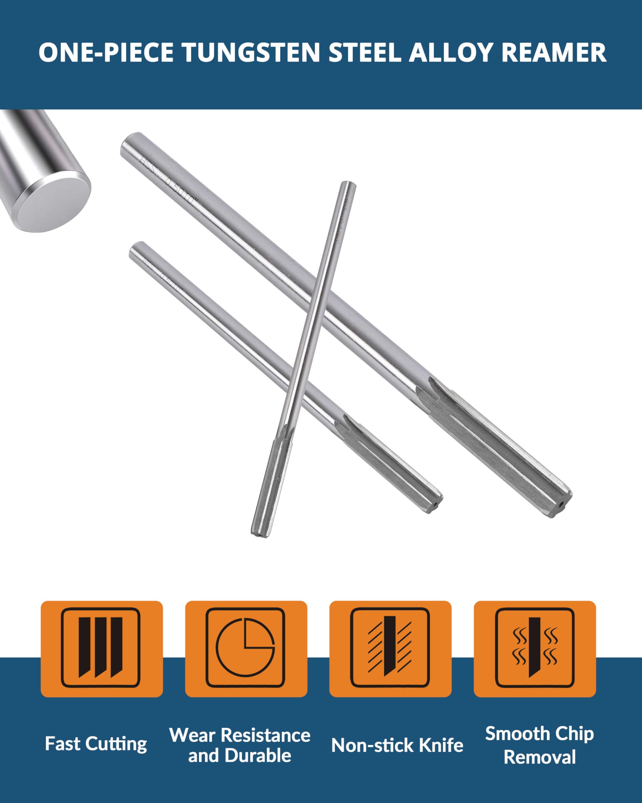 H.S.S Spannreibahle-Set, 14-teilig, 0,3 cm bis 1,3 cm, HSS M2 Hochgeschwindigkeitsstahl, gerade Nut, Rechtsschnitt