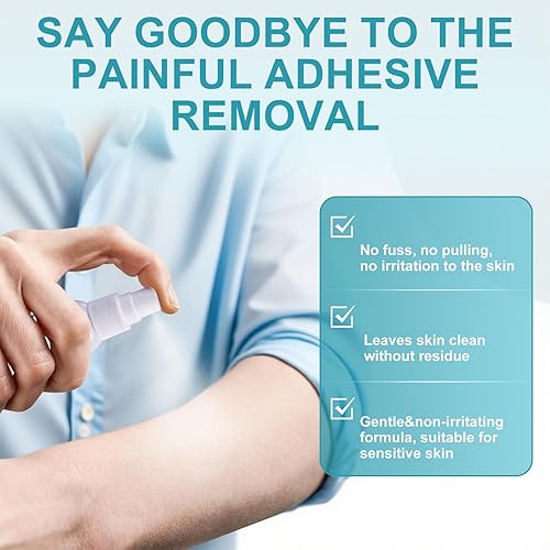 Miniatura 2 de Removedor de adhesivo para aerosol, vendaje y superficie y ostomía, sin picaduras, piel sensible a las picaduras, todo natural, botella de 5.1 fl oz