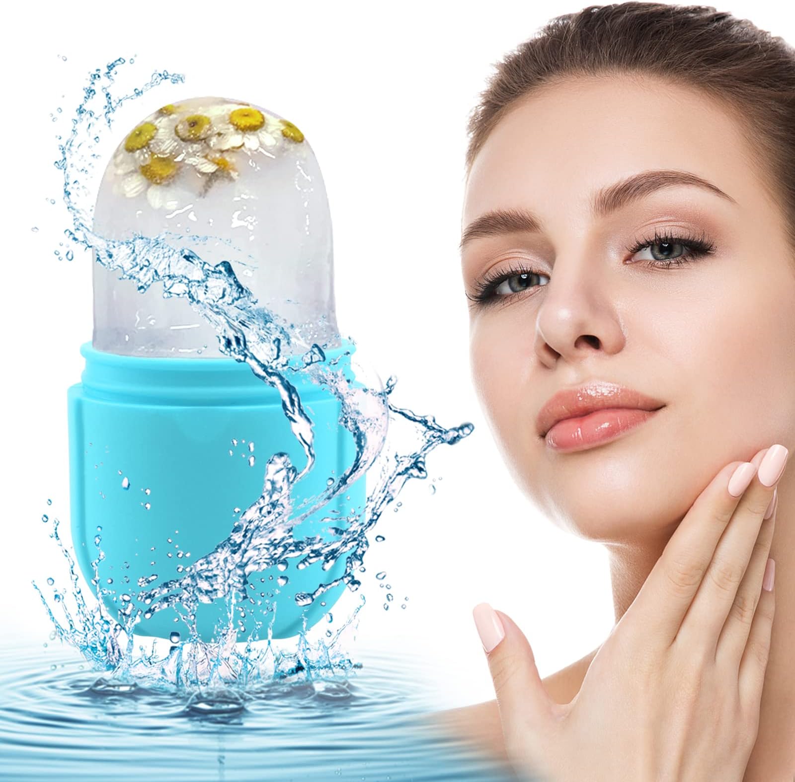 Ice Face Roller, Ice Roller for Face and Eye, Reusable Beauty Ice Facial Roller for Face Skin Care Silicone Ice Stick Face Ice Mould Icing Tool, Gifts for Her
