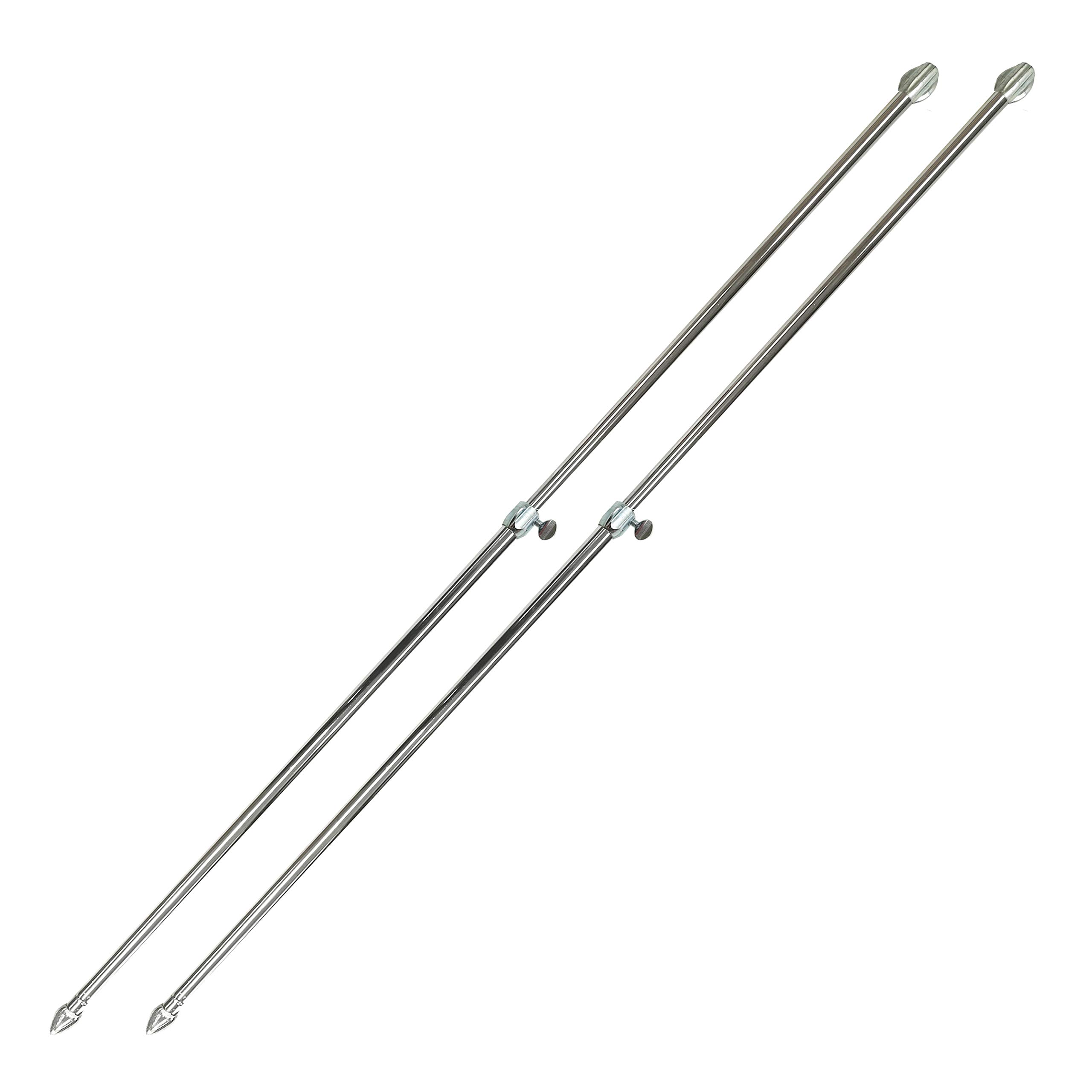 FLADEN Fishing - Twin Pack of Telescopic Arrow Point Metal Bank Sticks 60-120cm with Sturdy Universal Screw Point Thread - For Carp and Coarse Fishing Accessory Set Ups [40-076]