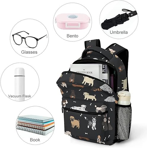 Miniatura 5 de Fiokroo Mochila escolar para estudiantes, adolescentes, hombres y mujeres, mochilas para laptop, mochila de viaje con múltiples bolsillos, Lindos