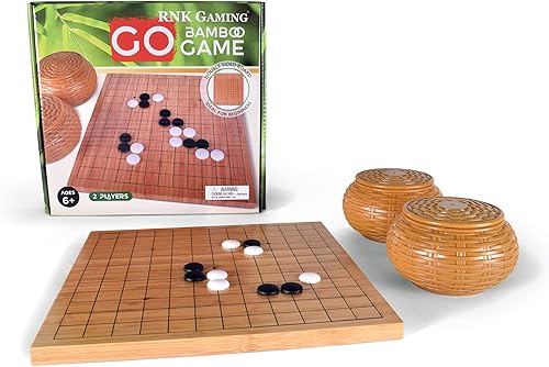 Juego de Go para principiantes con tablero Go reversible de bambú de 13 x 139 x 9, tazones y piedras de melamina convexas individuales