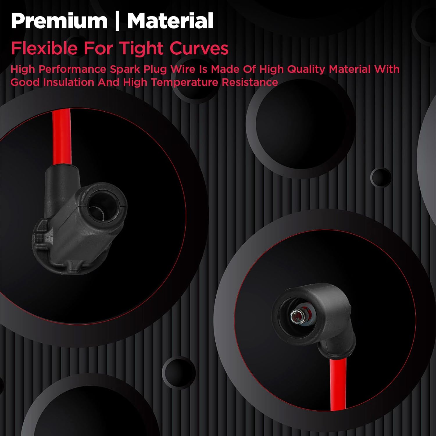 BDFHYK 41-962 Spark Plugs & 9748RR 48322 Spark Plug Wires, High performance Spark Plug Wire Set Compatible With Buick Compatible With Cadillac