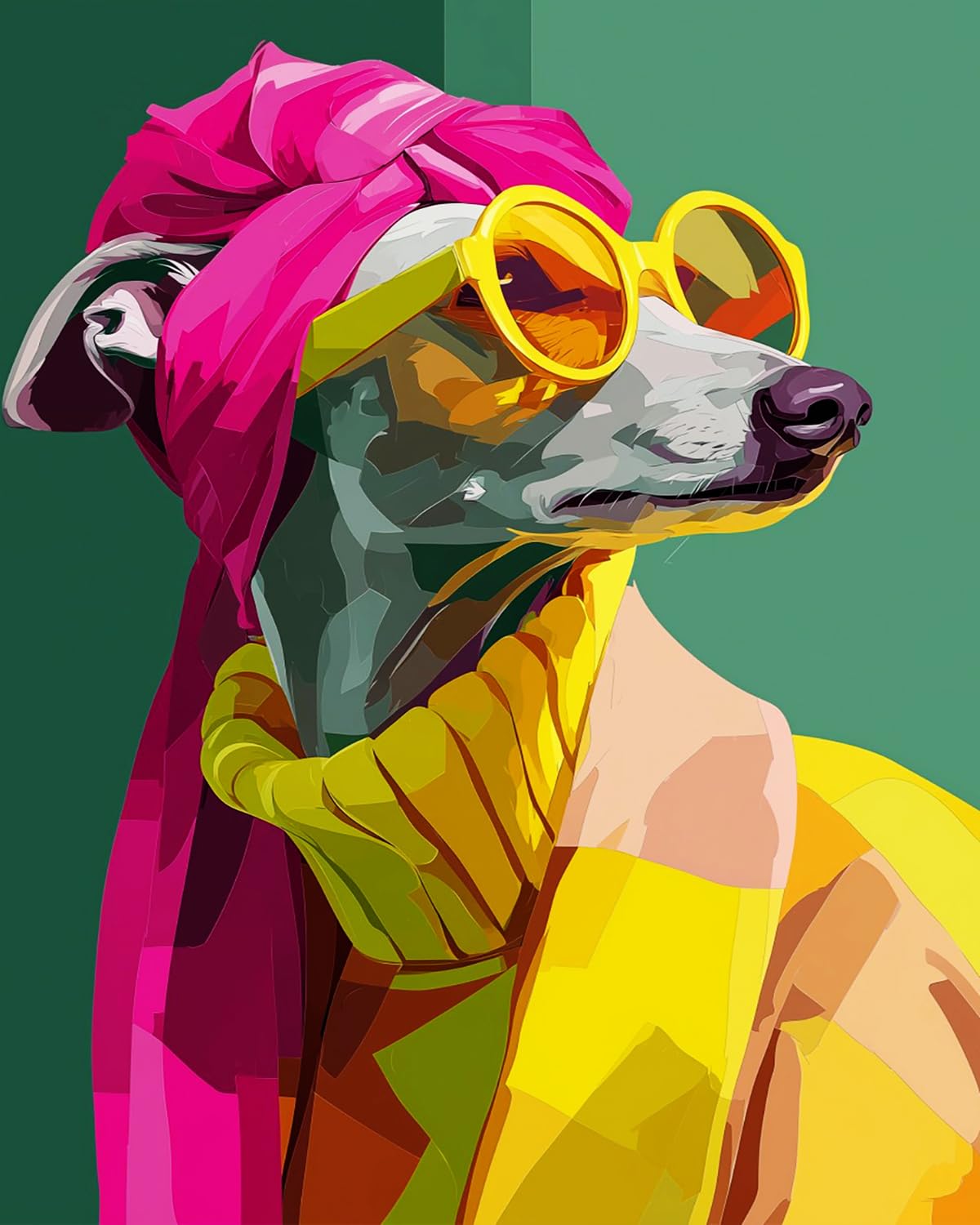 Liubaishi Multicolour Paint By Numbers For Adults, Fashion Dog Queen, 40X50 Cm Acrylic Canvas Painting Kit