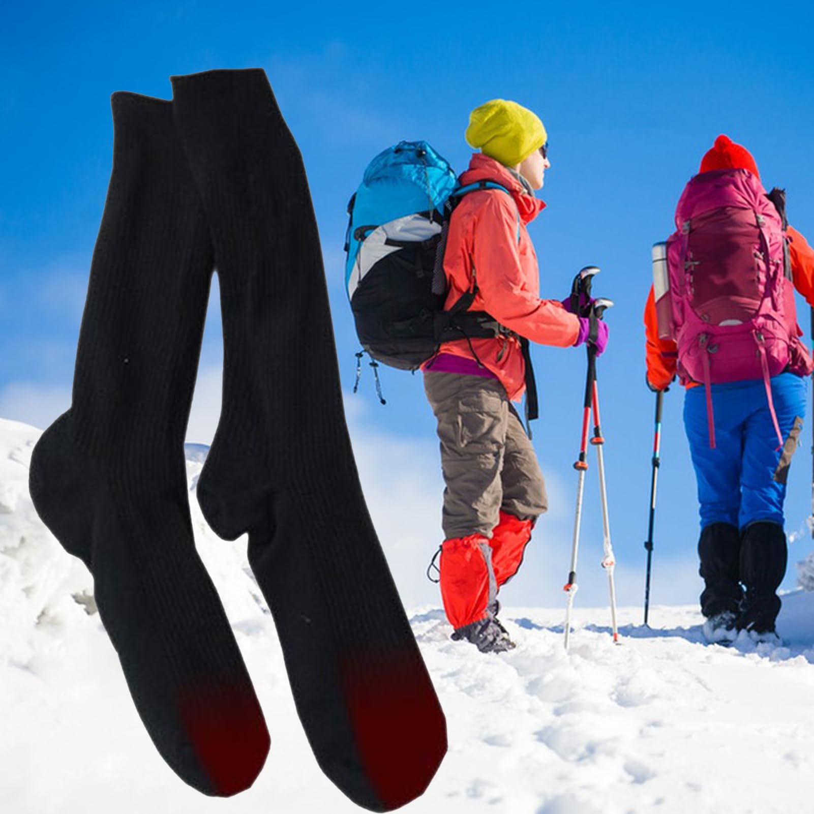 Calze Riscaldate Elettriche - Riscaldamento Uniforme e Isolamento Termico | Calze Riscaldate e Lavabili - per Sci Snowboard Sport Attività All'aperto Casa Viaggi Famiglia Amici
