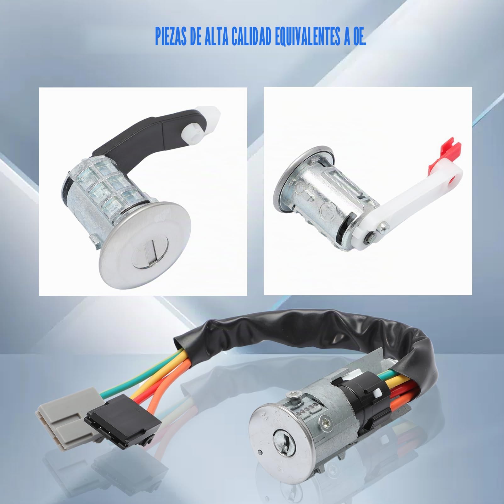 Kit de interruptor de cilindro de inicio, cerradura de dirección, tapa de depósito, puerta lateral trasera delantera compatible con MASTER 2 MOVANO 7701471591 7701471592