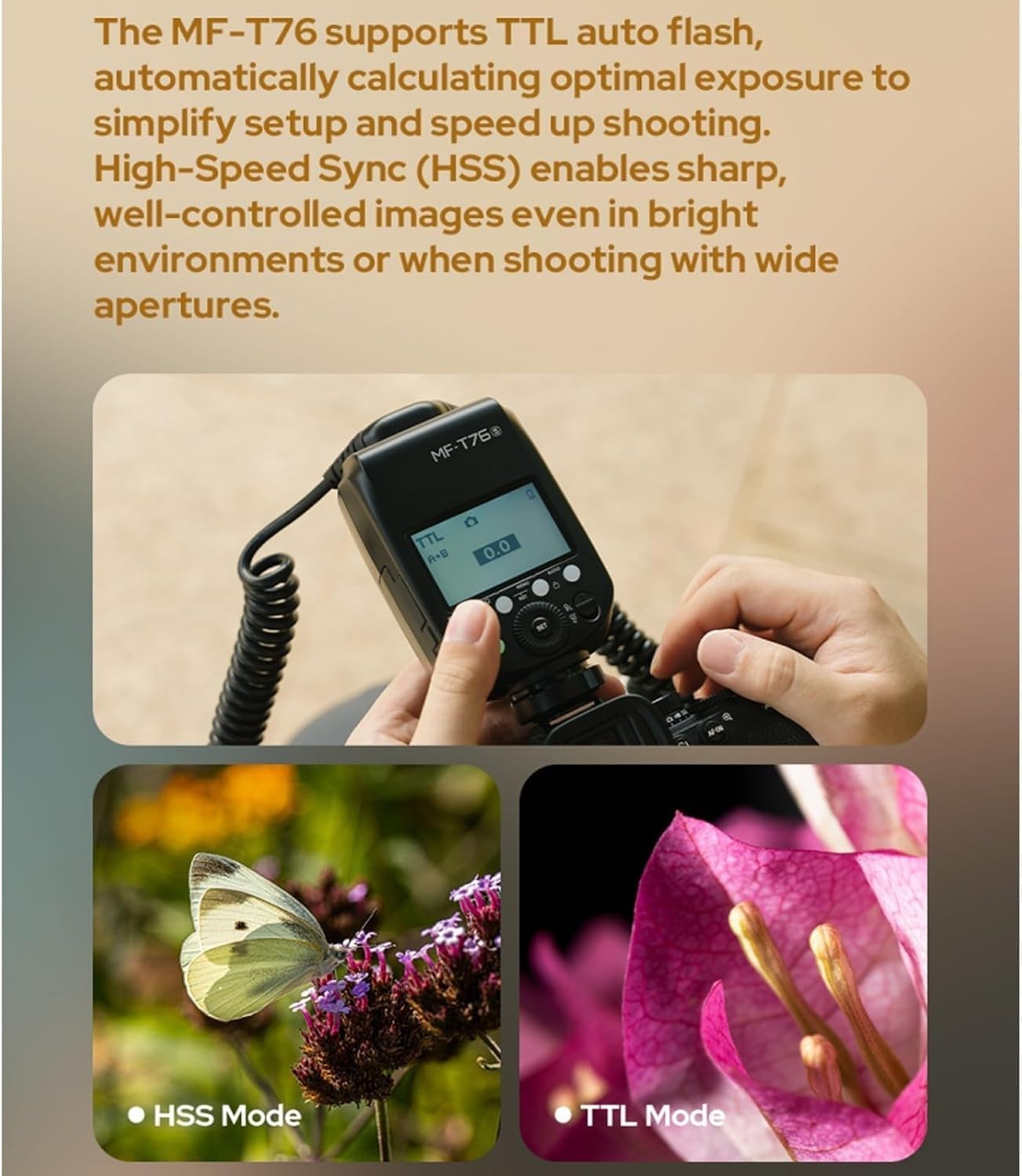 Godox MF-T76C TTL Flash Macro Doble para Canon con Difusores MF-DD