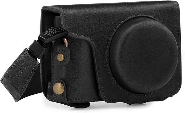 MegaGear Ever Ready Genuine Leather Camera Case compatible with Panasonic Lumix DMC-TZ100, DC-TZ200