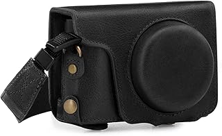 MegaGear Ever Ready - Funda de Piel auténtica con Correa para el Hombro Compatible con Panasonic Lumix DMC-TZ100, DC-TZ200