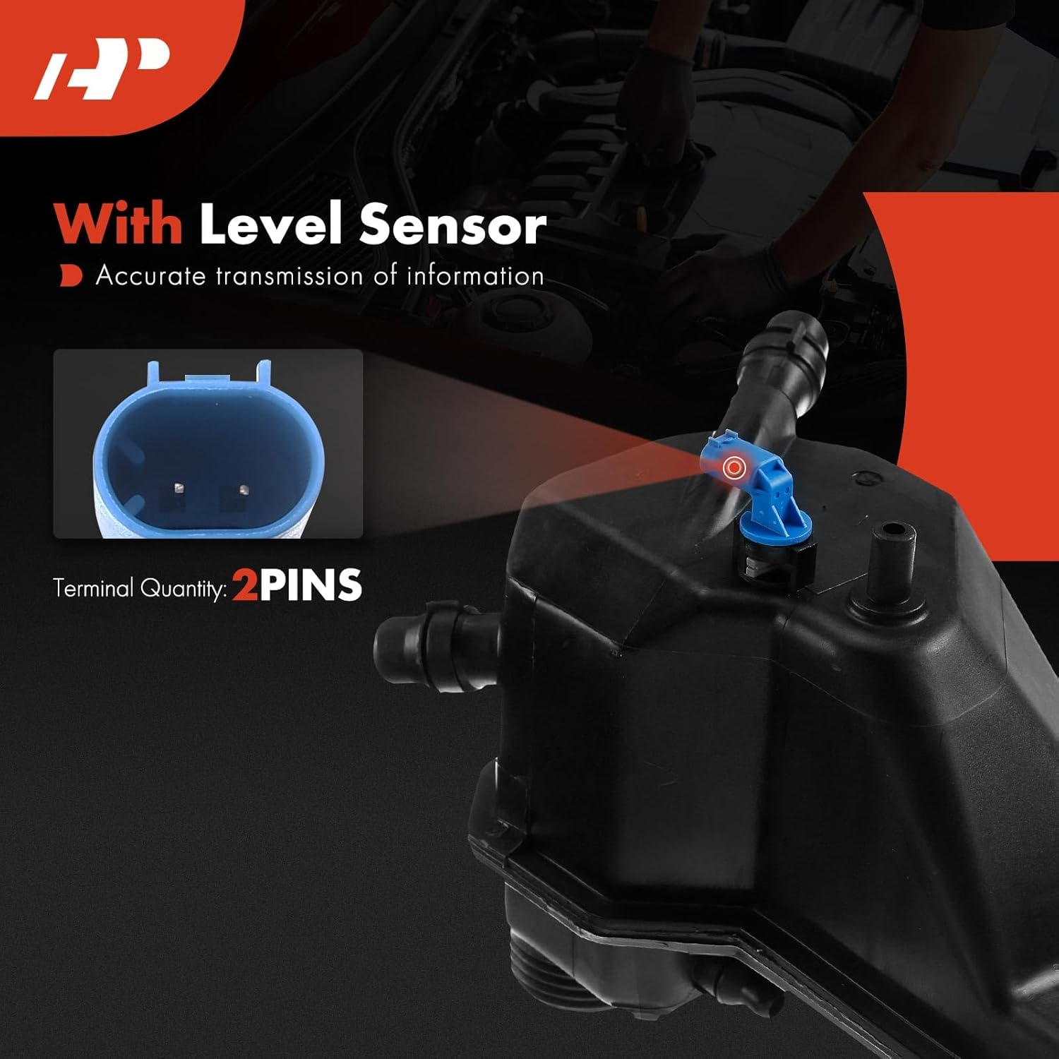 A-Premium Engine Coolant Overflow Recovery Reservoir Tank [with Sensor] Compatible with BMW [E36 E37 E53] X5 2000-2003 Z3 1999-2002, Replace# 17111705613, 17107503769, 17111468076