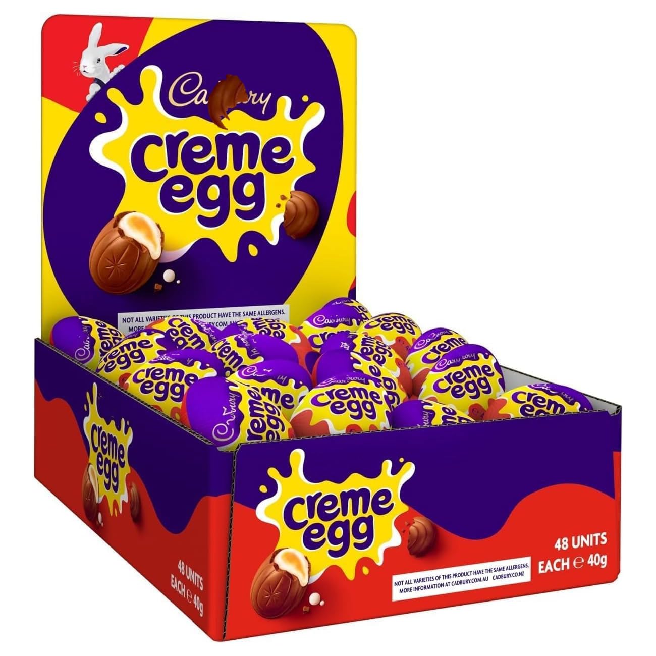Easter Creme Chocolate Eggs Pack of 48 - Milk Chocolate with Soft Fondant Centre, Individually Wrapped 40g Eggs for Sharing, Gifting & Egg Hunts