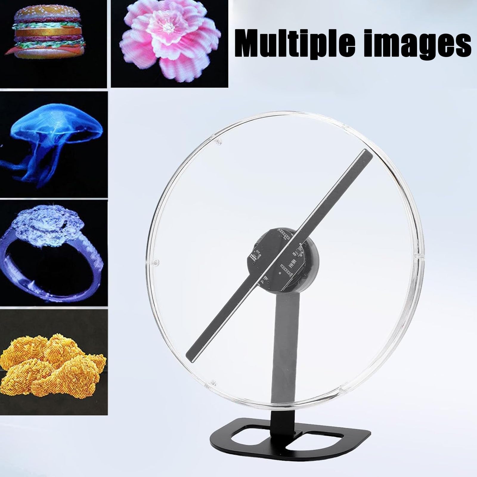 3D-holografisches Fan-Display, Holografisches Werbedisplay | 32 cm großer 3D-Hologramm-Lüfter – 224 LEDs holografisch, perfekt for Einzelhandelspräsentationen, Veranstaltungen, Messen