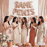 Vista 4 de PartyForever Globos para despedida de soltera, letras de oro rosa de 16 pulgadas, juego de decoraciones para despedida de soltera, suministros