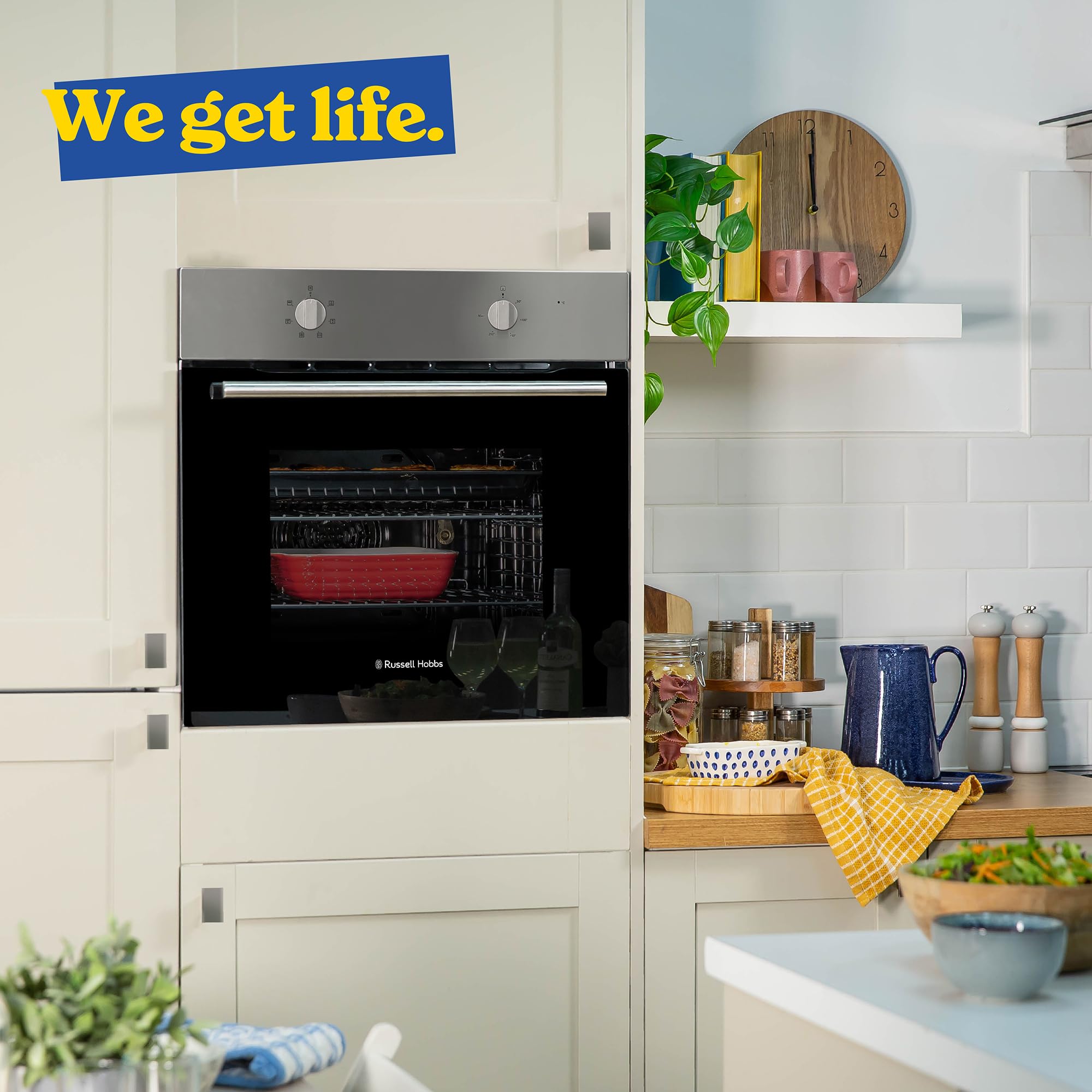 Russell Hobbs 70L, 60cm Wide, Single Electric Built-in Fan Oven and Grill in Stainless Steel, 6 Oven Functions, RHFEO7004SS — view 9