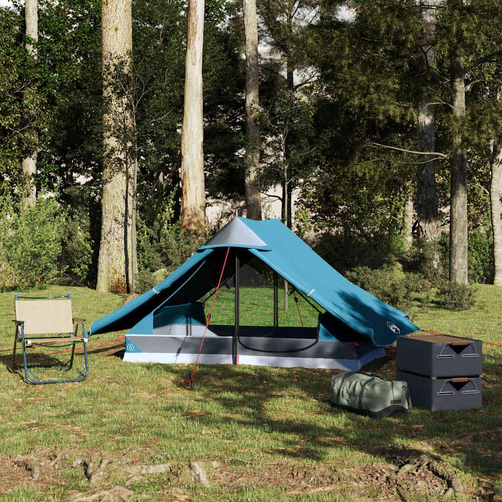 Wasserdichtes Campingzelt für 2 Personen mit abnehmbarem Doppeldach, leicht und tragbar, einfach zu montieren mit Fiberglasstangen und E-Port für Stromzugang.