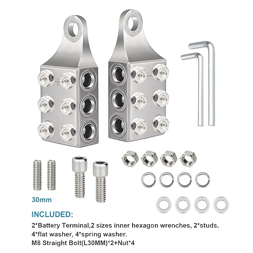 Miniatura 10 de Conectores de terminales de batería, calibre 8 AWG hasta 40 AWG, bloque de distribución de terminales de batería de 12 vías para batería de litio o