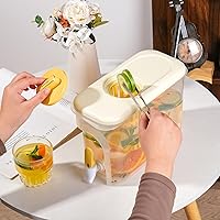 Vista 5 de 1 Gallon Drink Dispenser for Fridge, Water Container with Spigot, Upgraded Gallon Water Dispenser Ice Tea Pitcher for Fridge