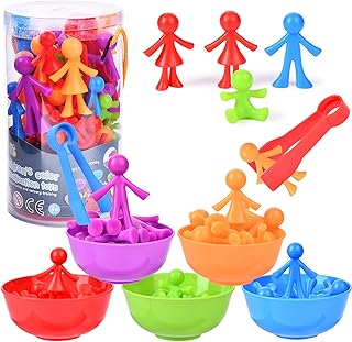 Counting Animals Toy, Counting Family Members Montessori Toys, Classification Sensory Toys, Color and Shape Sorting Toys, Human Shape Sorter Toys,Montessori Matching Game with Sorting Bowls (Humans)