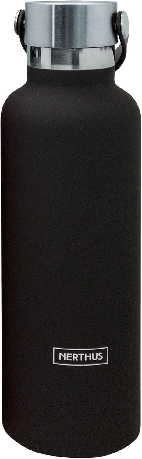 NERTHUS Bottle Thermos Cap Double Wall Handle for Hot and Cold Stainless Steel Coral Design 750 ml BPA Free, 18/8