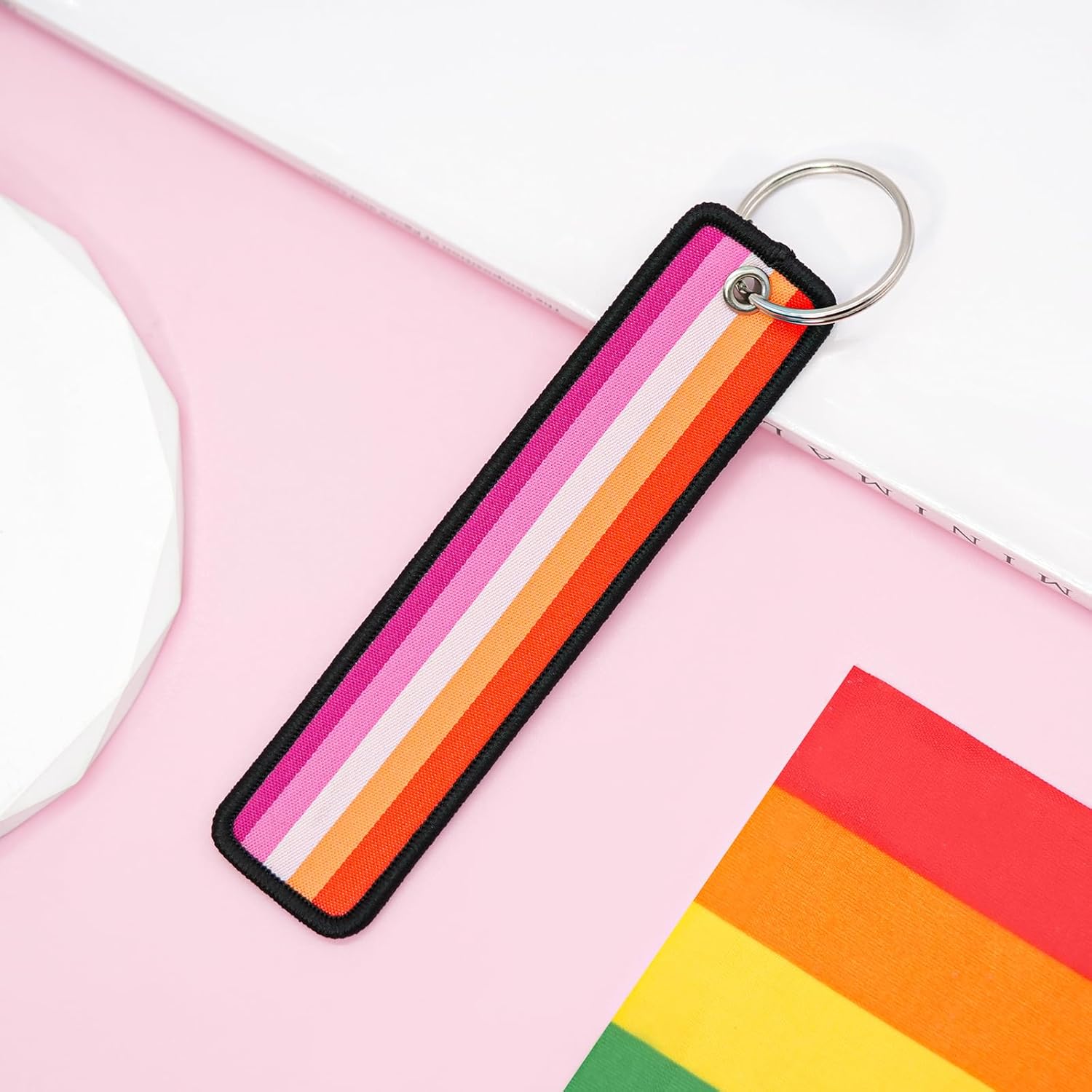 Nanafast LGBTQ Pride Keychain Gay Pride Keyring Rainbow Flag Key Chain Pride Accessories for Pride Month Parades and Events - Image 4