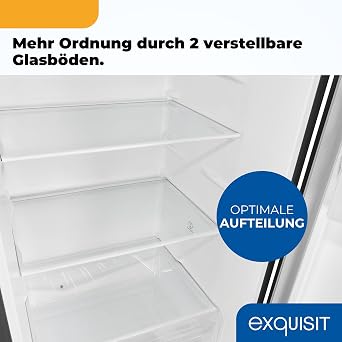 Exquisit Fridge-Freezer 260 L Net Capacity Energy Class D 40 dB(A) Water Dispenser with Tank Electronic Temperature Control LED Lighting KGC5265-70-WS-040D inoxlook-az [Energy Class D]
