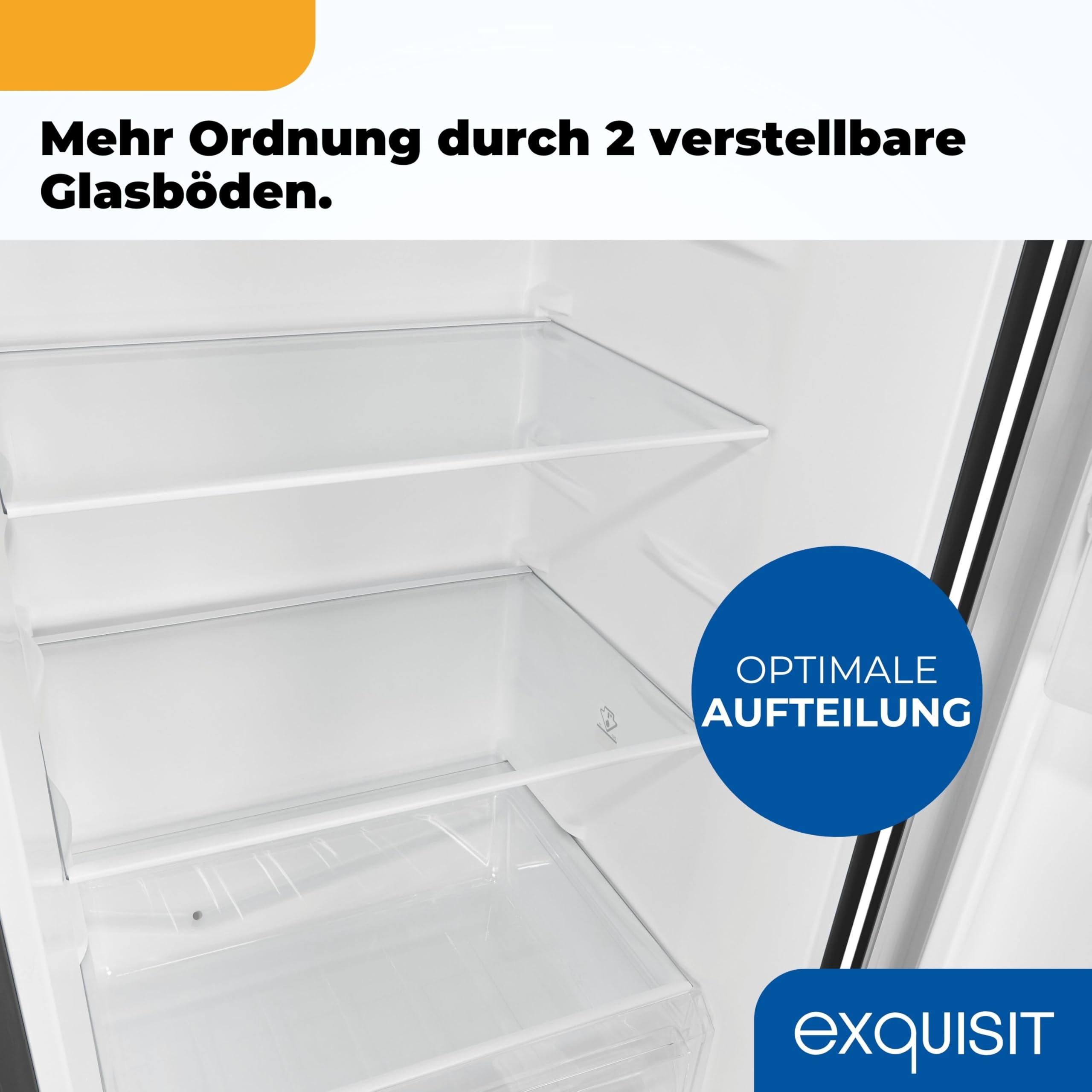 Exquisit Kühl-Gefrierkombination KGC5265-70-WS-040D 260 l Nutzinhalt Energieklasse D 40 dB(A) Wasserspender LED-Beleuchtung inoxlook