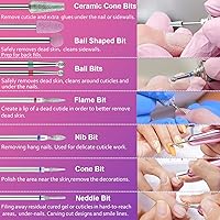 Vista 5 de Juego de 30 brocas de uñas con bonito soporte para brocas de uñas, brocas de uñas para uñas acrílicas, broca de cerámica profesional, broca
