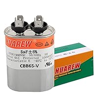 Vista 19 de 12.5 uF MFD ±6% 370/440 VAC CBB65 Condensador de arranque ovalado para arranque del ventilador y aire acondicionado o bomba de calor
