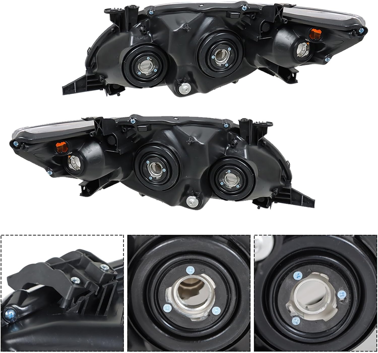 labwork Headlight Headlamp Assembly Replacement for Corolla 2011 2012 2013 Projector Black Lamps Driver and Passenger Side