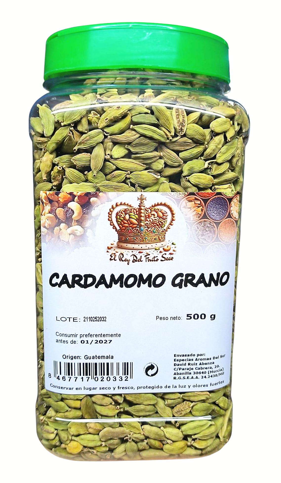Cardamomo en Grano 500 gr - El Rey del Fruto Seco