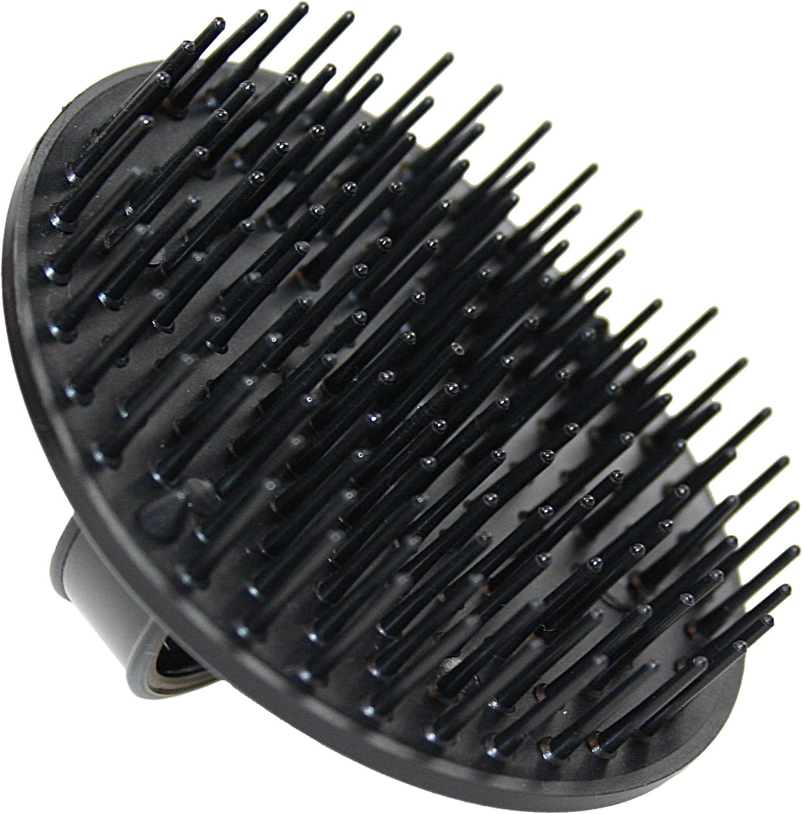 D6 Shampoo Brush Black – 4-in-1 Scalp Massager, Detangler & Curl Definer with Flexible Pins for Deep Clean, Even Product Distribution & Gentle Exfoliation – For Wet & Dry Use, All Hair Types