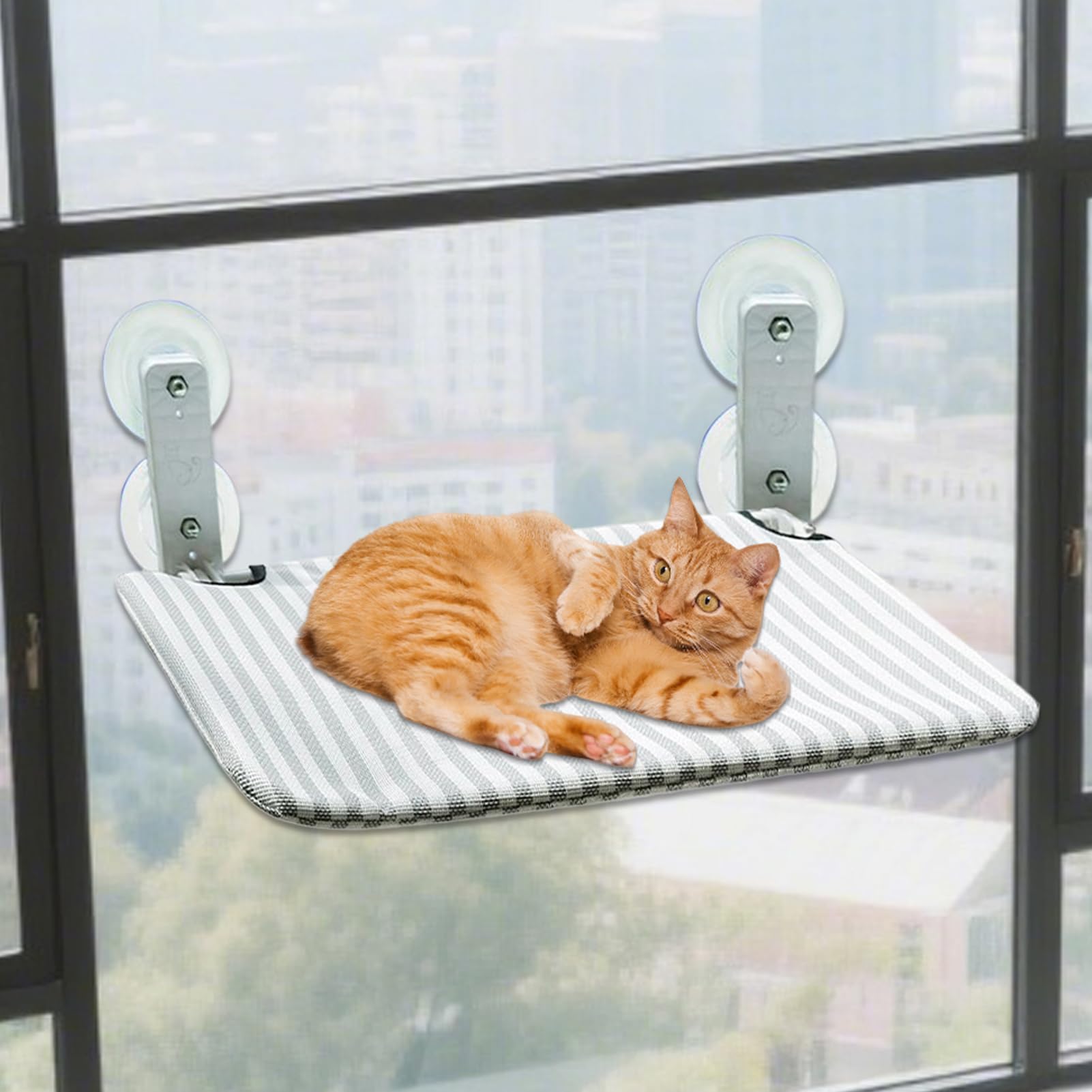 Amaca per Gatti da Finestra Amaca Senza Corda Per Finestra Con Cuscino | Lounge Con Ventose Per Interno Esterno Balcone Patio