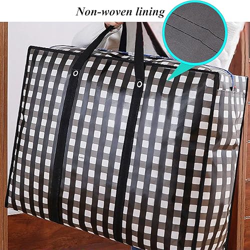 Miniatura 4 de Bolsas de mudanza grandes resistentes, bolsas de almacenamiento grandes de 162L con cremallera duradera, organizadores grandes impermeables de gran