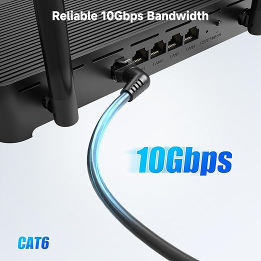 Cable Matters 2 Pack Cable Ethernet Cat 6 1ft Rotatorio Negro miniatura 2