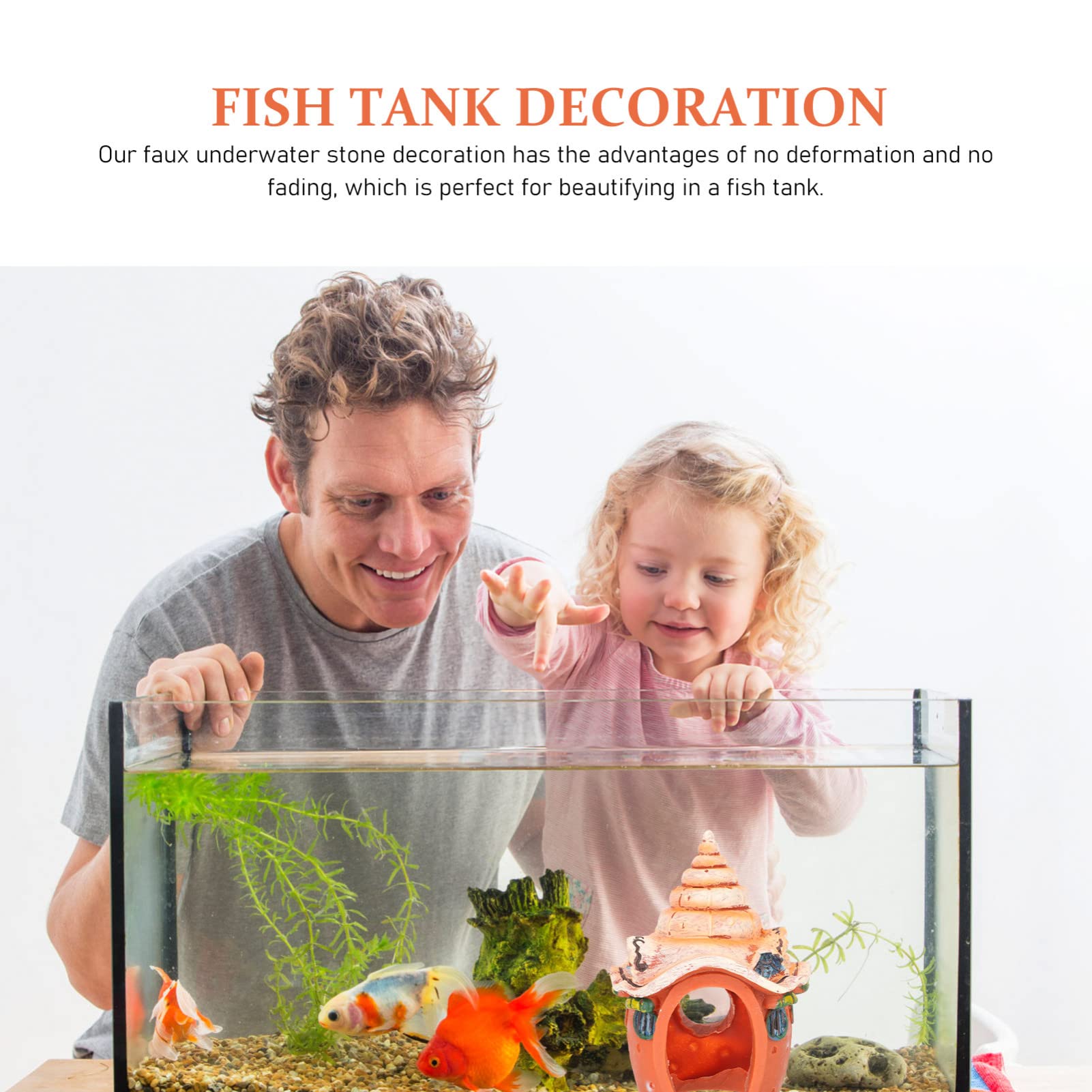 Decoración del acuario Acuario Castillo Casa Peces Ocultar Cueva Castillo Betta Peces Escondite Tortuga Ocultar Cueva Tanque De Peces Sala De Conchas Estatuas De Conchas Artificiales for Decoraciones