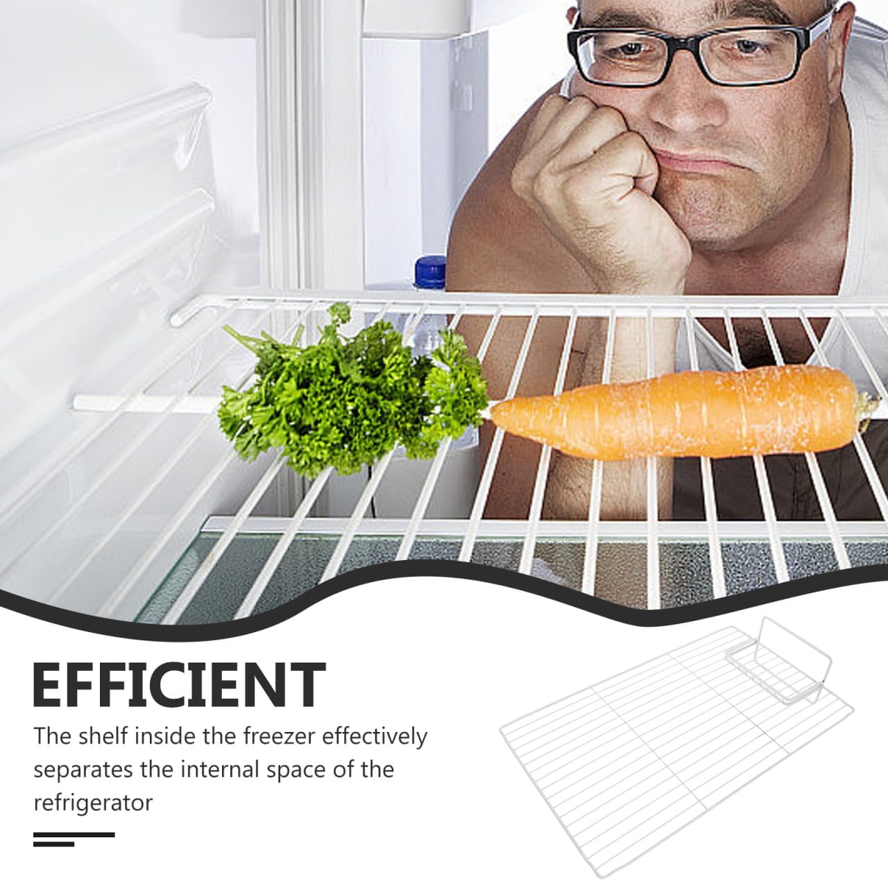 BESTYASH Freezer Partition Divider Chest Refrigerator Dividers 18.11X11.02X3.93In Wire Shelf Organizer for Home and Commercial Freezers Refrigerator Storage and Food Separation