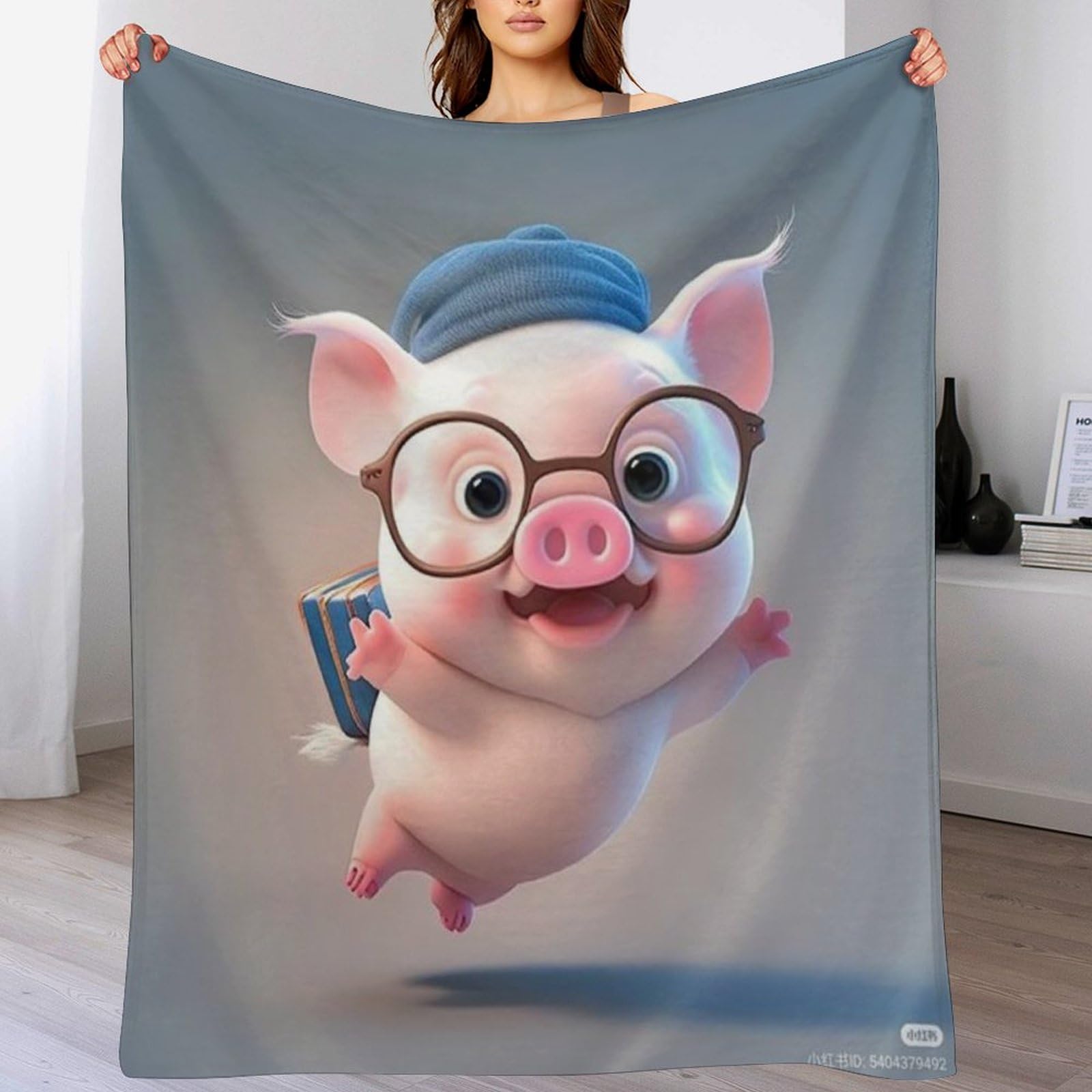 Couverture cochon mignon lavable en machine contre le froid hivernal