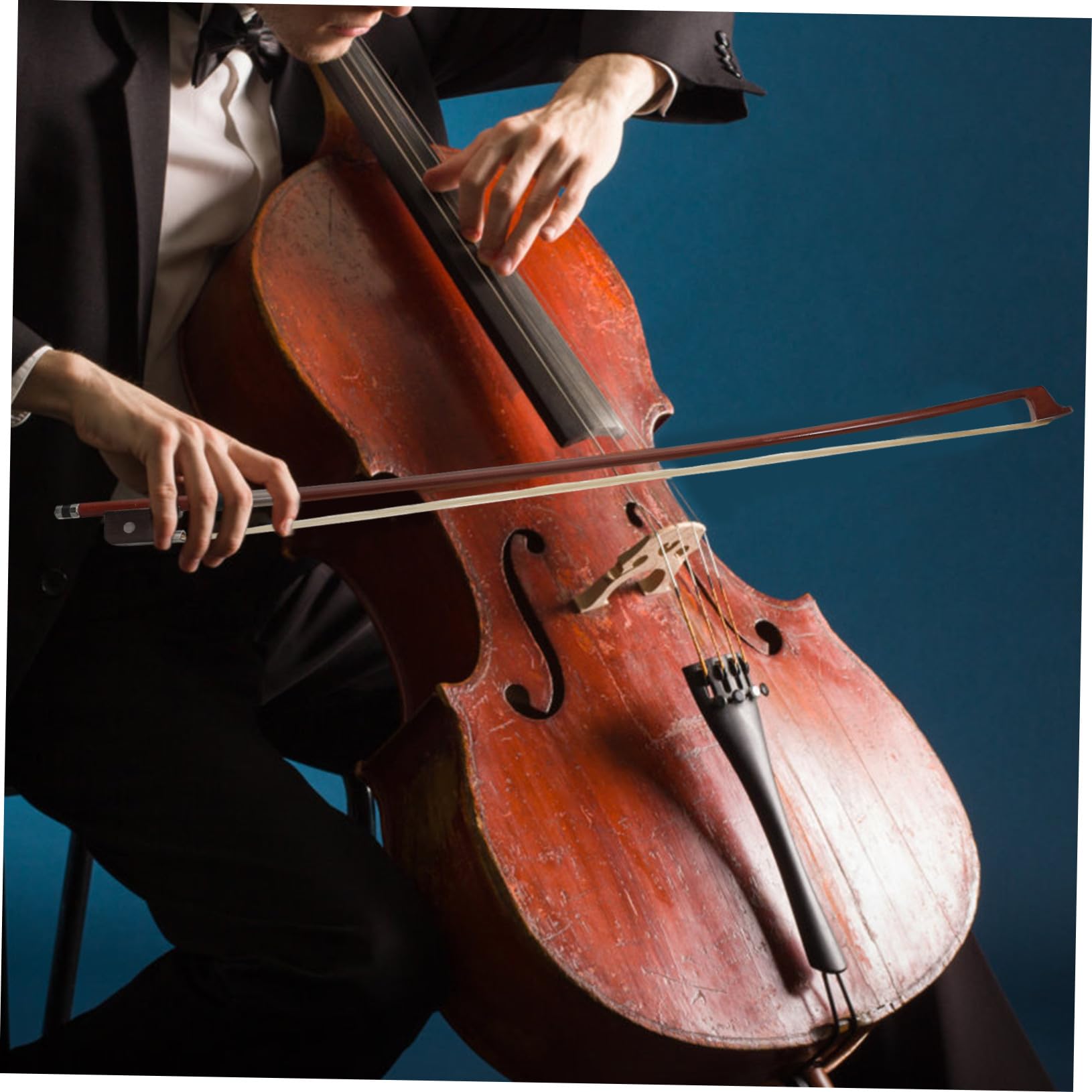 Archetto per Violoncello in Legno Brasiliano Crini | Studenti e Principianti, Marrone Semplice, Applicazione Facile, Tono Gradevole