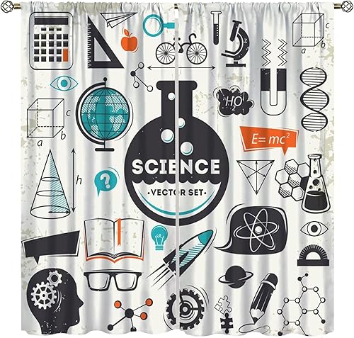 Miniatura 10 de Cortina de fórmula de matemáticas, diseño de lección de álgebra, cuaderno de lecciones, diseño de fórmula, bolsillo para barra, cortina de ventana