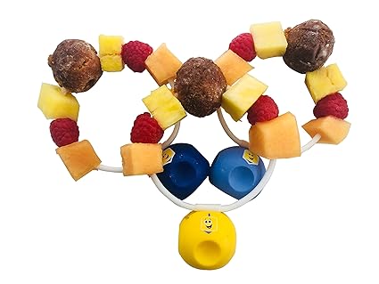 Skercle: the Skewer that a Circle! Hanukkah theme. Safe, enclosed circular skewers. Rounded handle. Great for gifts, festive platters & everyday use. Set of 3, soft silicone rounded handle.