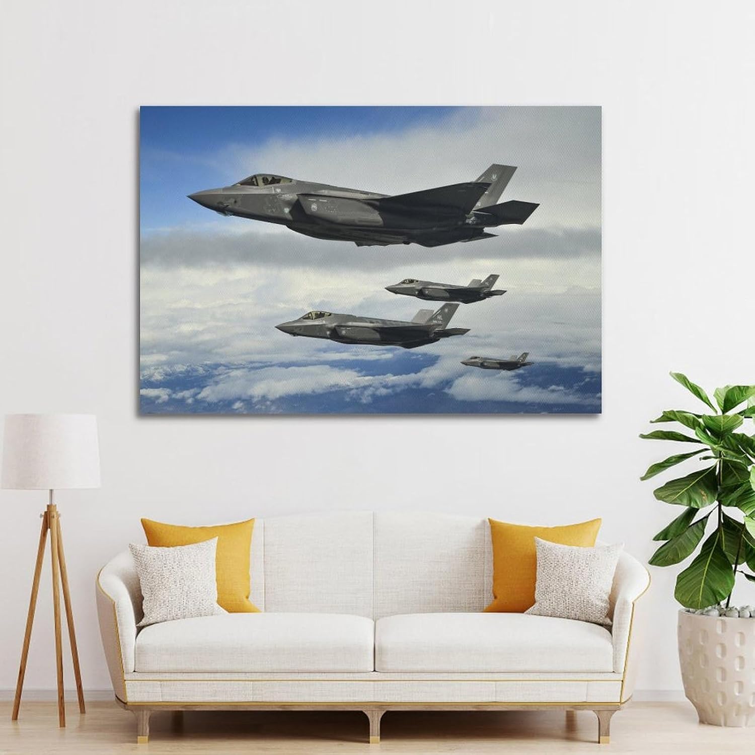 F-35 Lightning II Fighter Poster Modern US Air Force Military Fighter Picture Photography Aircraft Blue Creative Wall Decor Men's Office Bedroom Aviation Wall Art Decor Gift Canvas Wall Art Prints Fo image 3