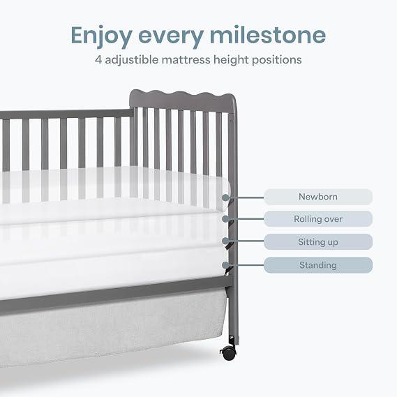 Dream On Me Full Size Carson 3-in-1 Convertible Baby Crib, Locking Wheels